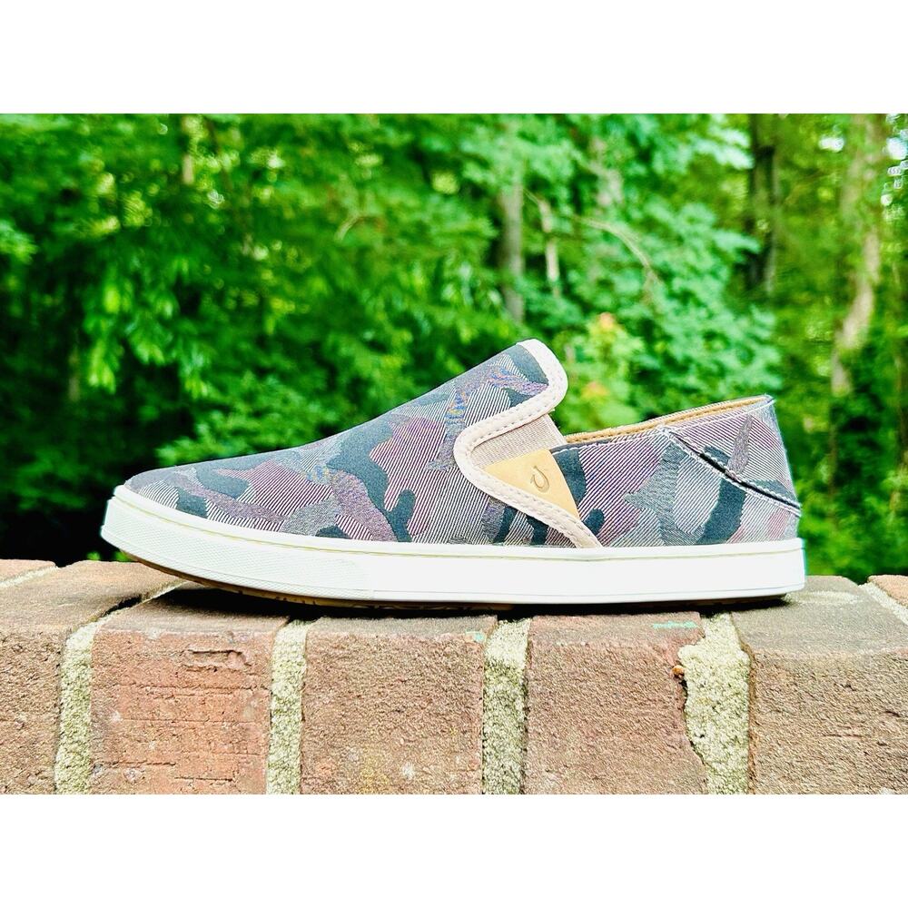 OluKai Pehuea Pa'i Ke Au Camo Slip On Sneakers Women's 7 - Slip On - Hide Heel - Picture 6 of 12